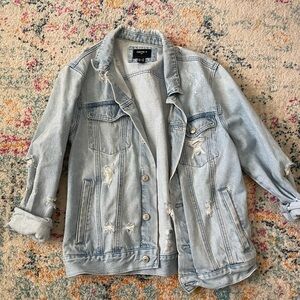Light Wash Distressed Denim Jacket